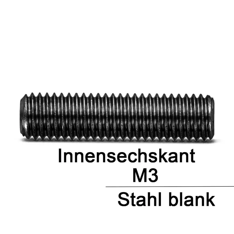 Gewindestifte ISO 4026 (=DIN 913) - M3x5 - Kegelkuppe und Innensechskant - Stahl 45h - 1000 Stück Bestseller