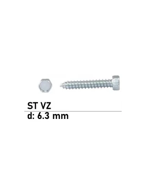 Abverkauf Blechschraube ISO 1479 DIN 7976 - 6,3x70 - Sechskant - Form C - verzinkt - 250 Stück