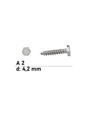 Abverkauf Blechschraube DIN 7976 / ISO 1479 – 4,2×32 mm – Sechskant – A2 – 500 Stück