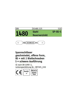 DIN 1480 Spannschloss Form BS Stahl feuerverzinkt Top-Angebot