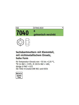 Rabatt ISO 7040 Sicherungsmuttern - verzinkt 8