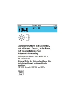 Schnäppchen ISO 7040 Sicherungsmuttern - A2 - Form B