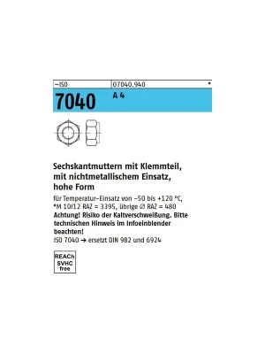 ISO 7040 Sicherungsmuttern - A4 Online Kaufen