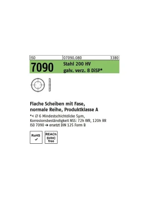 Bestseller ISO 7090 Stahl 200 HV, gal Zn DiSP gal ZnDi