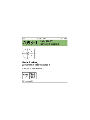 Karosseriescheiben - ISO 7093 - 200 HV - Stahl - verzinkt Bestpreis