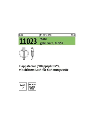 Jetzt Bestellen DIN 11023 Klappstecker Stahl 8 galvanisch verzinkt dickschichtpassiviert