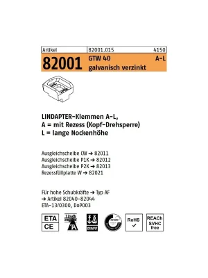 Finale Aktion ART 82001 LINDAPTER GT A L galv. verzinkt, lang