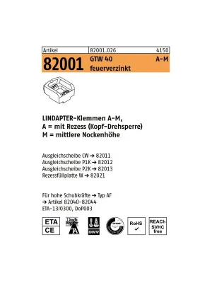 ART 82001 LINDAPTER GT A M feuerverzinkt, mittel Wochenendangebot