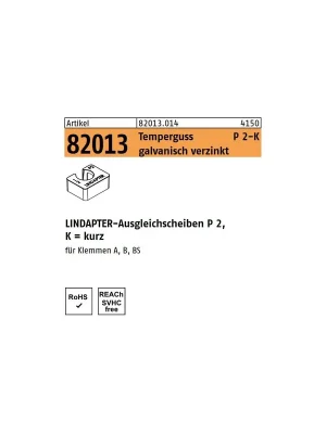 Artikel 82013 Temperguss P 2-K galvanisch verzinkt LINDAPTER-Ausgleichsscheiben P 2, kurz Kracherpreis