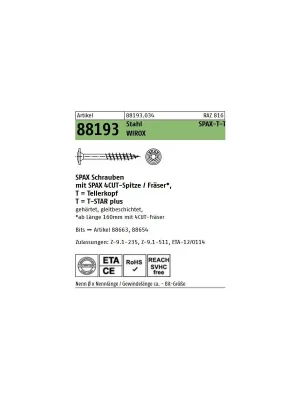 Letzte Chance SPAX Tellerkopf-Holzbauschrauben - 4CUT-Spitze - Stahl Wirox