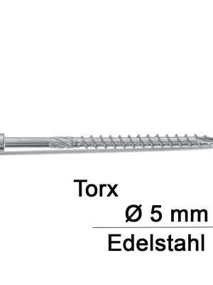 Art. 9245 1.4006 5,0X50/30 TX25 TBS-Drill Zyl.-Holzbauschrauben, Schneidkerbe - 100 Stück Abverkauf