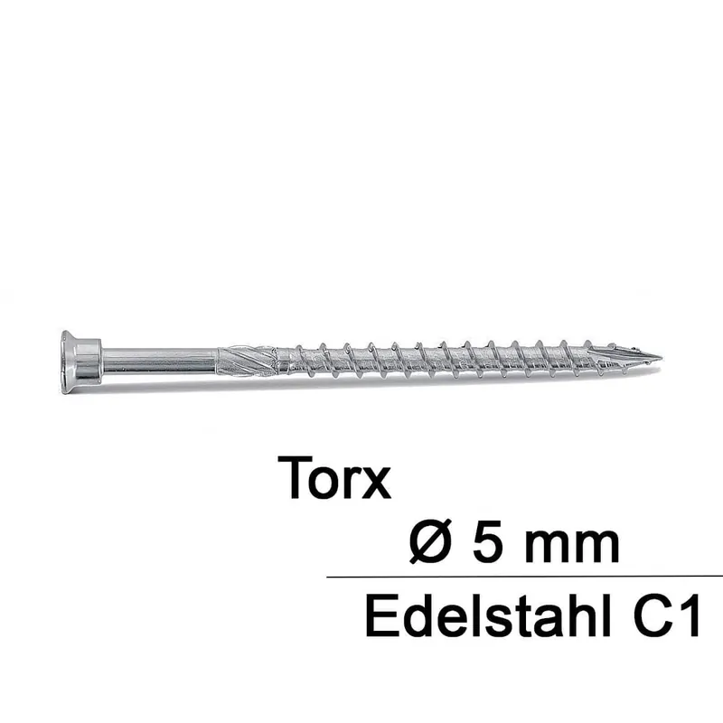 Art. 9245 1.4006 5,0X90/54 TX25 TBS-Drill Zyl.-Holzbauschrauben, Schneidkerbe - 100 Stück Neu Im Sortiment