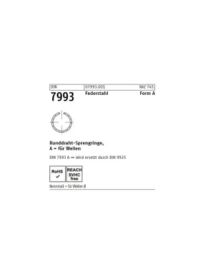DIN 7993 Sprengringe - Form A - Federstahl - für Wellen Highlight