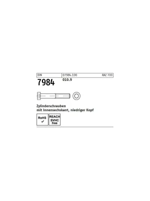 Bestseller Zylinderschrauben DIN 7984 - niedriger Kopf - Innensechskant - stahl 10.9