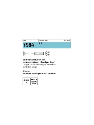Versand Am Gleichen Tag Zylinderschrauben DIN 7984 - niedriger Kopf - Innensechskant - A2