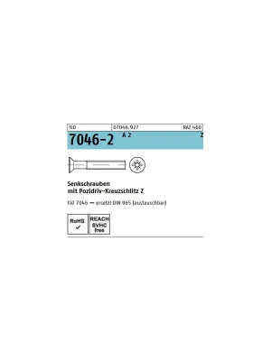 Senkschrauben ISO 7046 - Senkkopf - Pozidrive Kreuzschlitz - A2 Echt