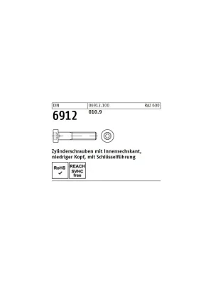 DIN 6912 Zylinderschrauben - Stahl 10.9 - ISK - niedriger Kopf Nur Für Kurze Zeit