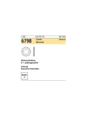DIN 6798 Fächerscheiben - außengezahnt - Bronze Neue Ware
