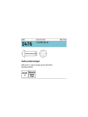 Top-Preis DIN 1476 - Halbrundkerbnägel - Edelstahl A2