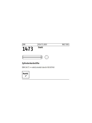 DIN 1473 Zylinderkerbstifte - Stahl Saisonangebot