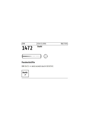 Begrenztes Angebot DIN 1472 Passkerbstifte - Stahl