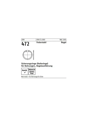 Sicherungsringe DIN 472 - Für Bohrungen - Federstahl Neue Ware