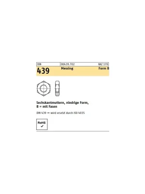 DIN 439 6KT-Muttern Form B Messing Preis Gesenkt