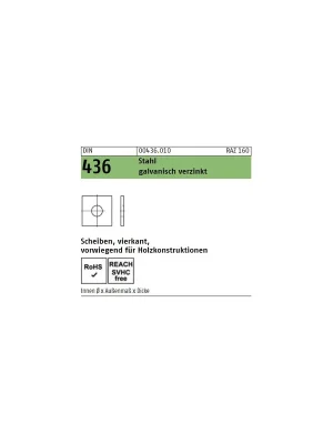DIN 436 - Vierkantscheiben - verzinkt Bestpreis