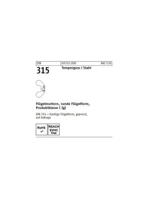Angebot Flügelmuttern DIN 315 - deutsche Form (rund) - Temperguss