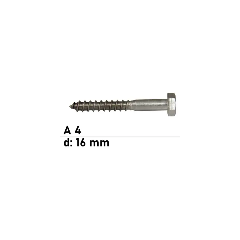DIN 571 Sechskant - Holzschraube A4 - 16x180 - 10 Stück Ausverkauf