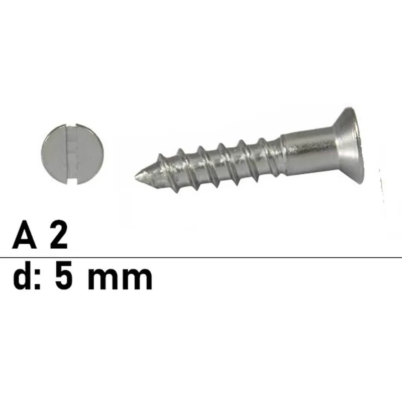Holzschraube DIN 97 - 5x60 mm - Senkkopf - Schlitz - A2 - 200 Stück Sale