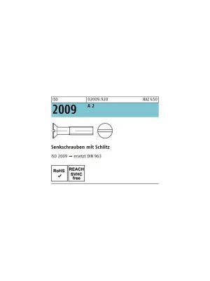 Sonderangebot ISO 2009 Senkschrauben mit Senkkopf und Schlitz Antrieb aus Edelstahl A2