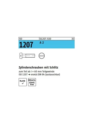 Solange Der Vorrat Reicht ISO 1207 Zylinderschrauben SZ Edelstahl A2