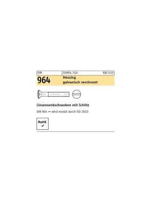 Aktuell DIN 964 Linsensenkschrauben SZ Messing verchromt