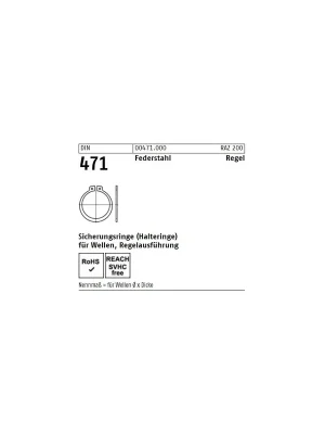 Abverkauf DIN 471 Sicherungsring - Für Wellen - Federstahl - 50 - 100 Stück