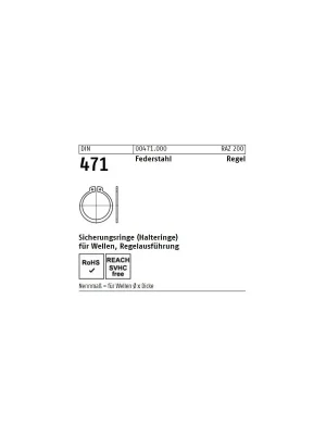 Abverkauf DIN 471 Sicherungsring - Für Wellen - Federstahl - 70 - 50 Stück
