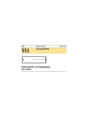 Abverkauf DIN 551 Gewindestifte Kunststoff 10x30 100St.