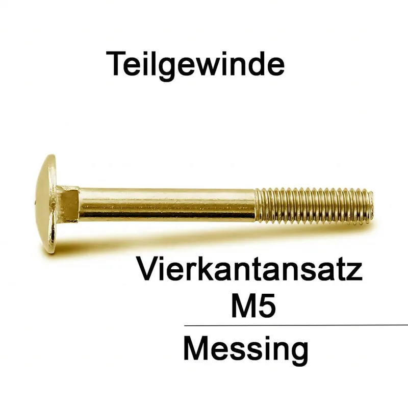 Abverkauf DIN 603 Schlossschraube Messing - M5x30 - 100 Stück