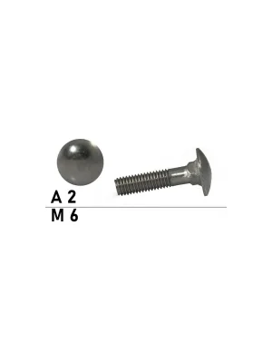 Ausverkauf DIN 603 Schlossschrauben A2 - M6x80 - 100 Stück