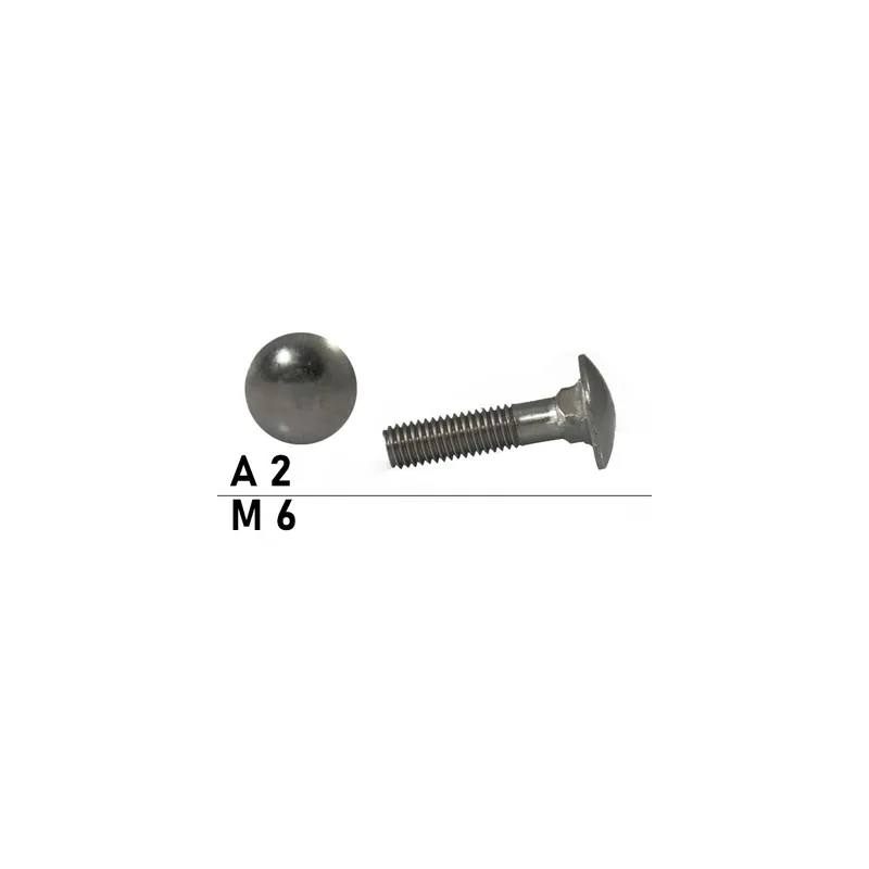 Ausverkauf DIN 603 Schlossschrauben A2 - M6x80 - 100 Stück