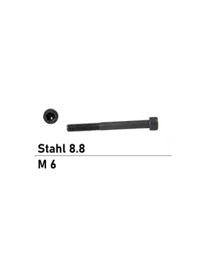 Zylinderschraube ISO 4762 - DIN 912 - M6x70 - Innensechskant - Stahl 8.8 - 200 Stück Geprüft