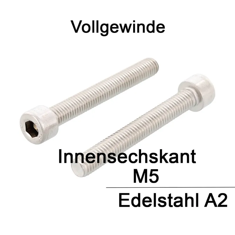 Zylinderschraube ISO 4762 (DIN 912) – M5x10 – Innensechskant – Vollgewinde – Edelstahl A2 – 500 Stück – S&P Solange Der Vorrat Reicht